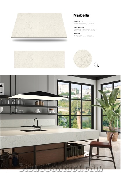 V114  Marbella Quartz Slabs Artificial Quartz