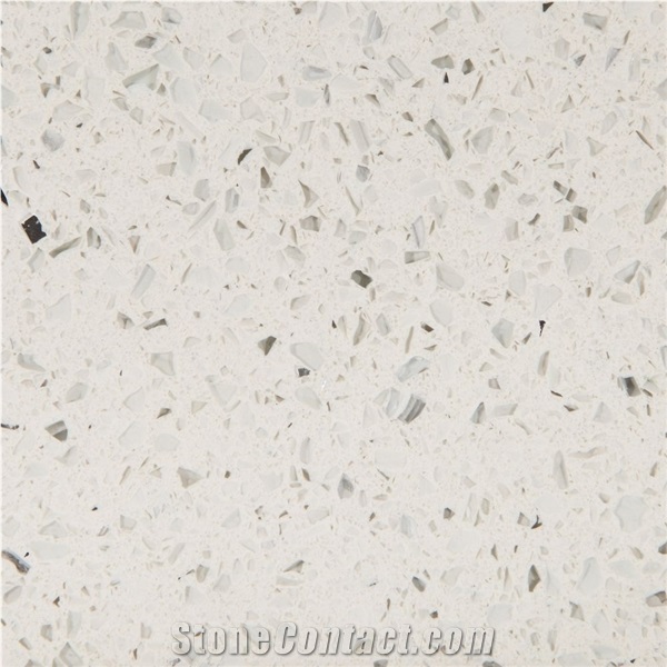 White-Galaxy Quartz Slabs Artificial Stone Walling
