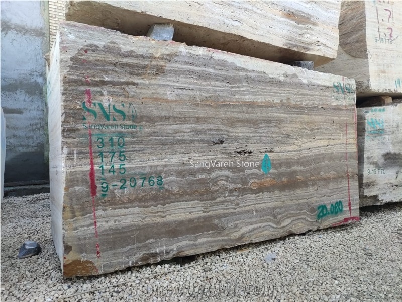 Silver Brown Travertine Blocks