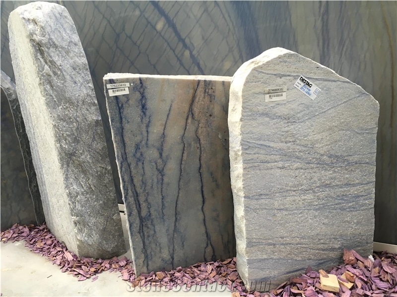 Azul Macaubas Quartzite Gravestones