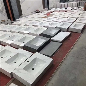 Artificial Marble Sintered Stone Wash Basin Bathroom Sink