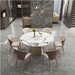 Artificial Marble Top Sintered Stone Rotating Dining Table