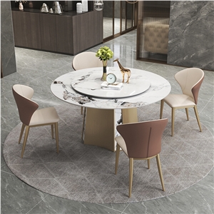 Artificial Marble Top Sintered Stone Rotating Dining Table