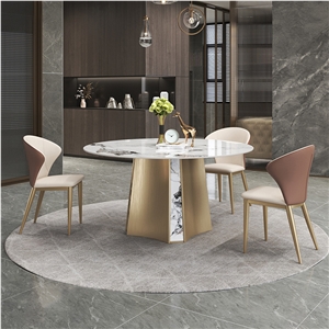 Artificial Marble Top Sintered Stone Rotating Dining Table