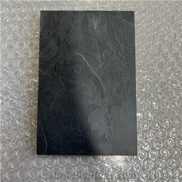 Black Ultra Thin Stone Flexible Facade Tiles Wall Cladding