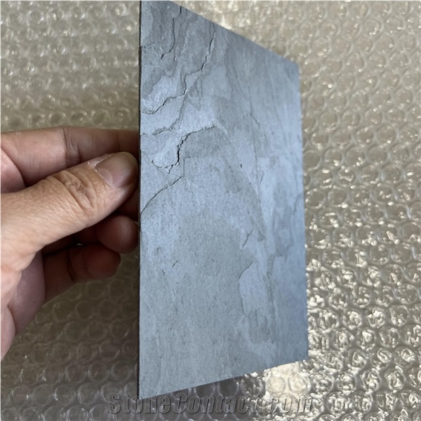 Black Ultra Thin Stone Flexible Facade Tiles Wall Cladding