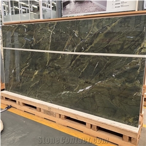 Green Sintered Stone Slab Artificial Stone Home Wall Tile