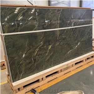 Green Sintered Stone Slab Artificial Stone Home Wall Tile