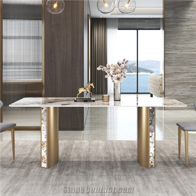 Home Furniture Sintered Stone Rectangular Dining Table Set