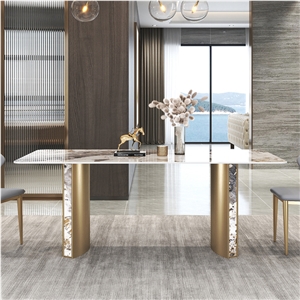 Home Furniture Sintered Stone Rectangular Dining Table Set