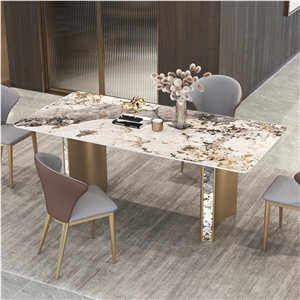 Home Furniture Sintered Stone Rectangular Dining Table Set