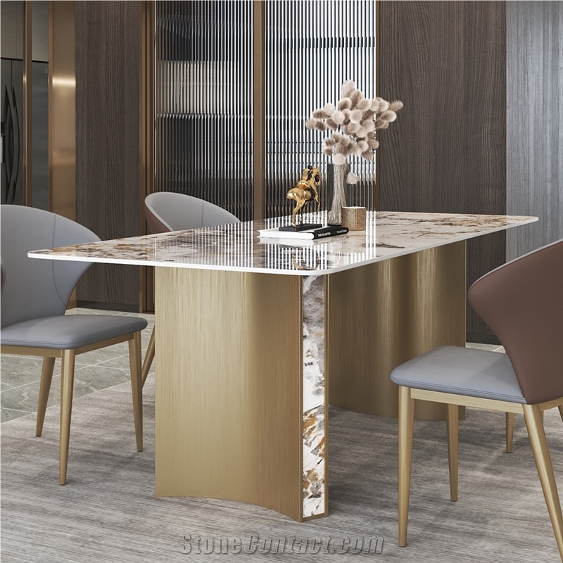 Home Furniture Sintered Stone Rectangular Dining Table Set