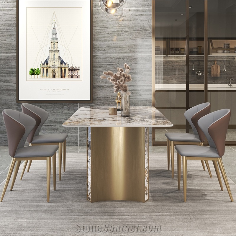 Home Furniture Sintered Stone Rectangular Dining Table Set
