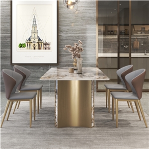 Home Furniture Sintered Stone Rectangular Dining Table Set