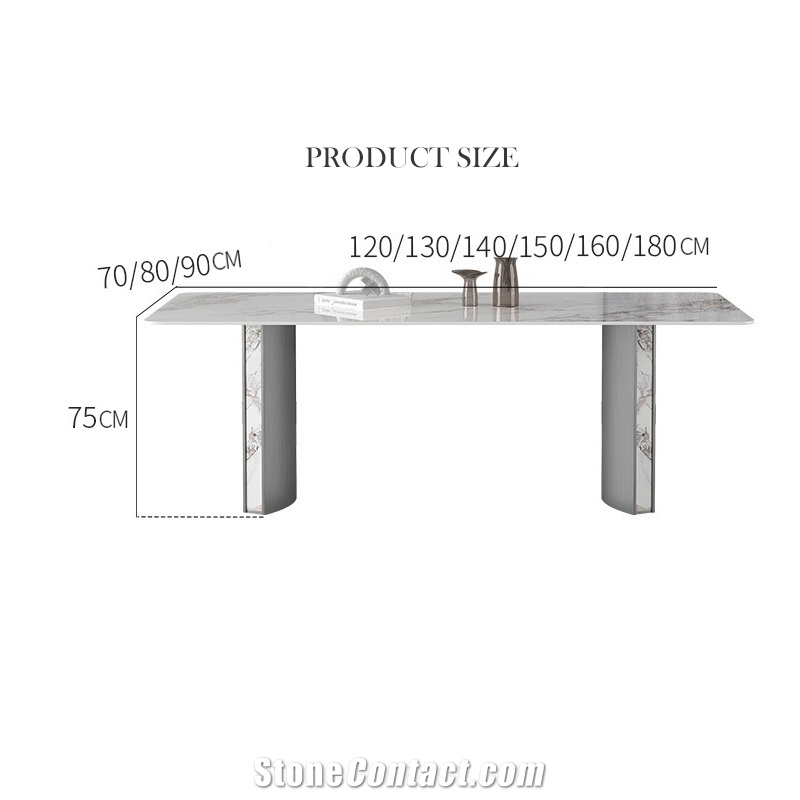 Home Furniture Sintered Stone Rectangular Dining Table Set