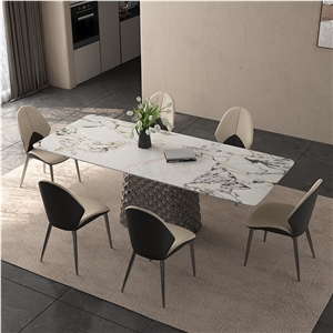 Luxury Sintered Stone Dining Table For Villa Home Decoration