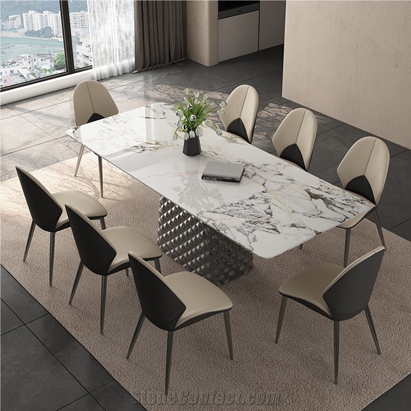 Luxury Sintered Stone Dining Table For Villa Home Decoration