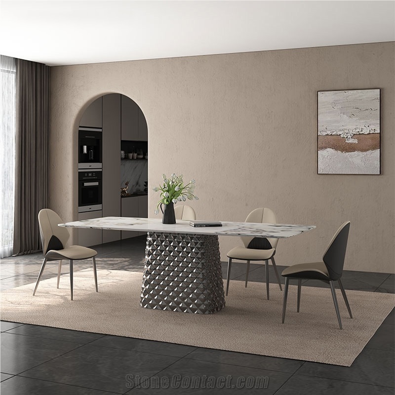 Luxury Sintered Stone Dining Table For Villa Home Decoration