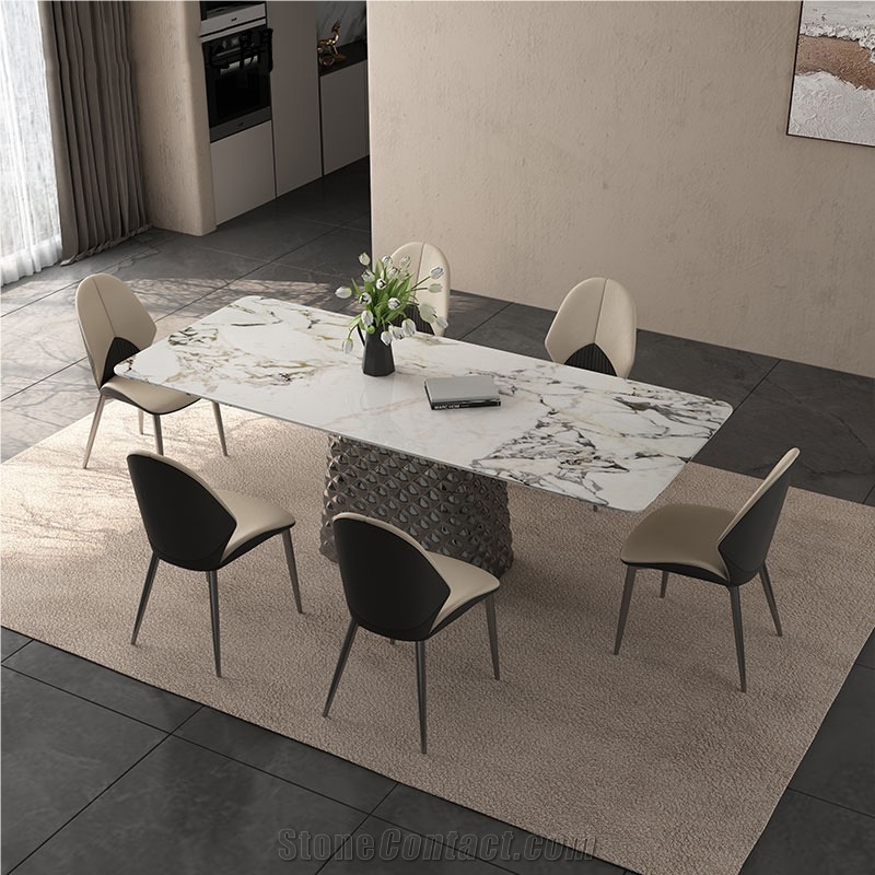 Luxury Sintered Stone Dining Table For Villa Home Decoration