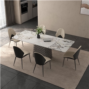 Luxury Sintered Stone Dining Table For Villa Home Decoration