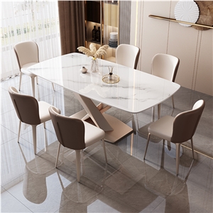 Minimalist Dining Room Furniture Sintered Stone Dining Table