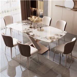 Minimalist Dining Room Furniture Sintered Stone Dining Table