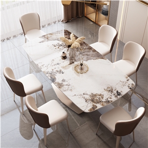Minimalist Dining Room Furniture Sintered Stone Dining Table