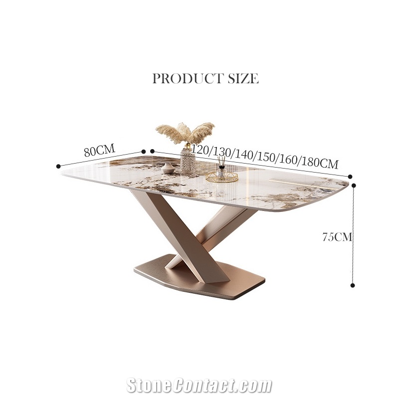 Minimalist Dining Room Furniture Sintered Stone Dining Table