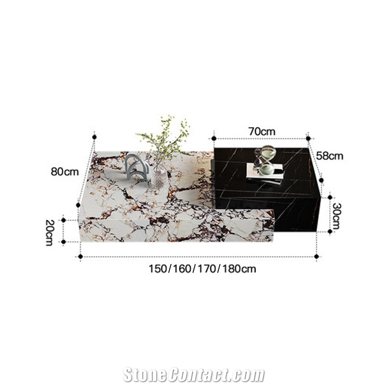 Modern Design Sintered Stone Coffee Table Home Luxury Set