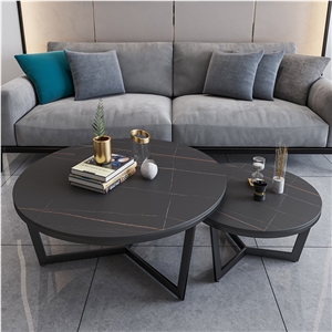 Modern Home Furniture Sintered Stone Round Coffee Table Sets