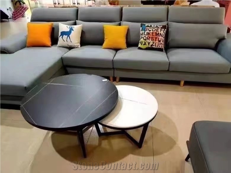 Modern Home Furniture Sintered Stone Round Coffee Table Sets
