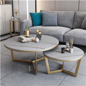 Modern Home Furniture Sintered Stone Round Coffee Table Sets