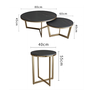 Modern Home Furniture Sintered Stone Round Coffee Table Sets