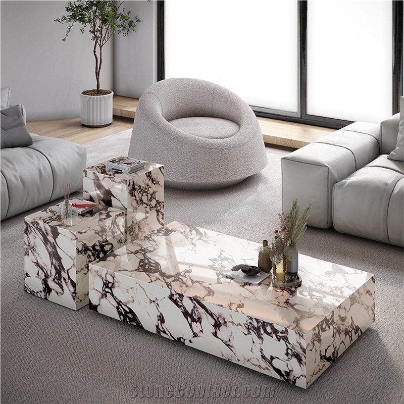 Sintered Stone Coffee Table Set Side Table Villa Home Design