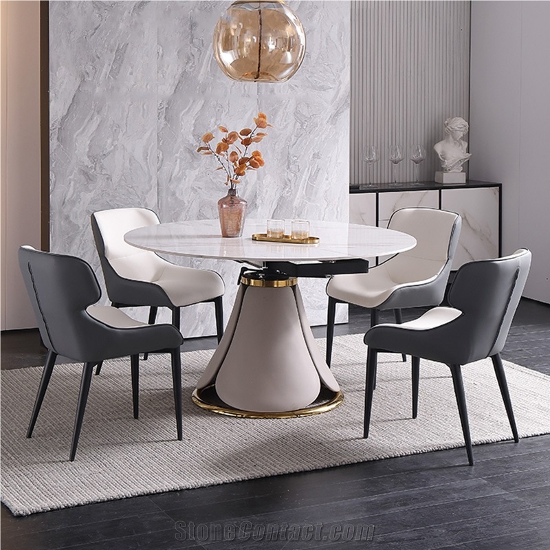 Sintered Stone Top Round Dining Room Furniture Dining Table