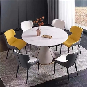 Sintered Stone Top Round Dining Room Furniture Dining Table