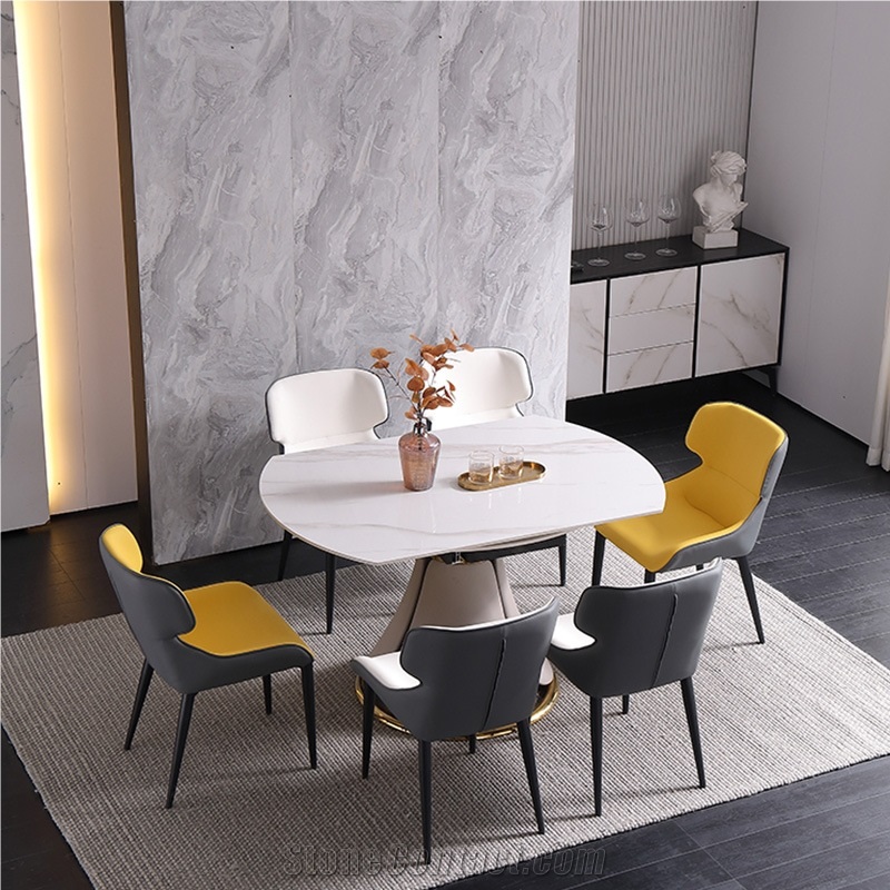 Sintered Stone Top Round Dining Room Furniture Dining Table