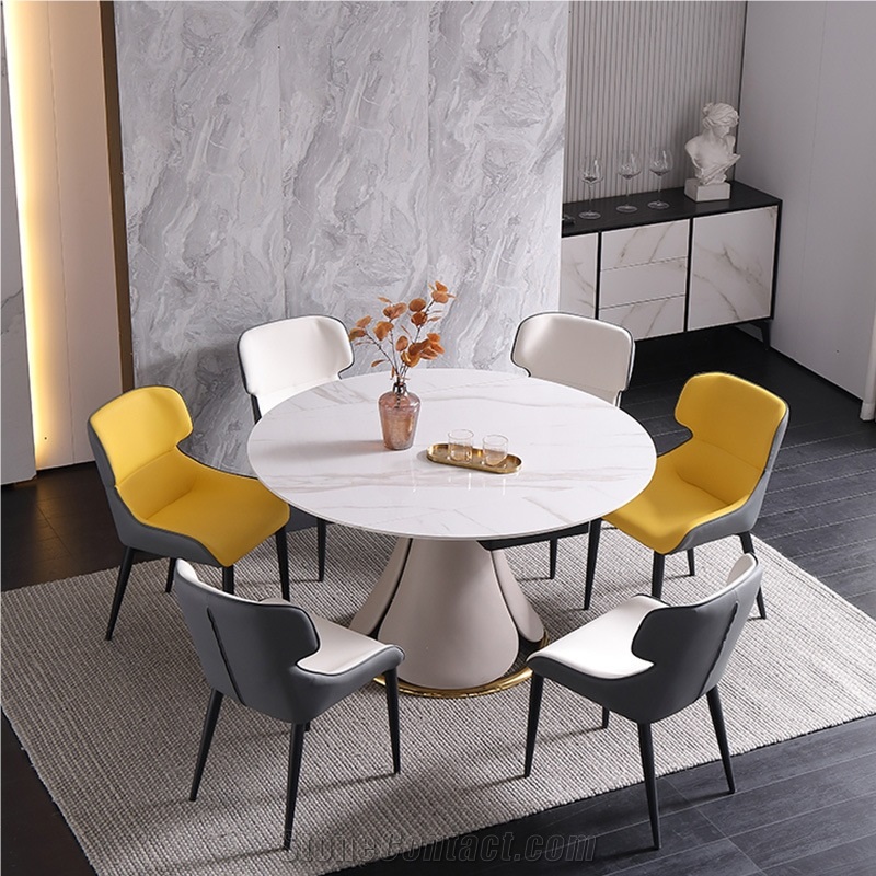 Sintered Stone Top Round Dining Room Furniture Dining Table