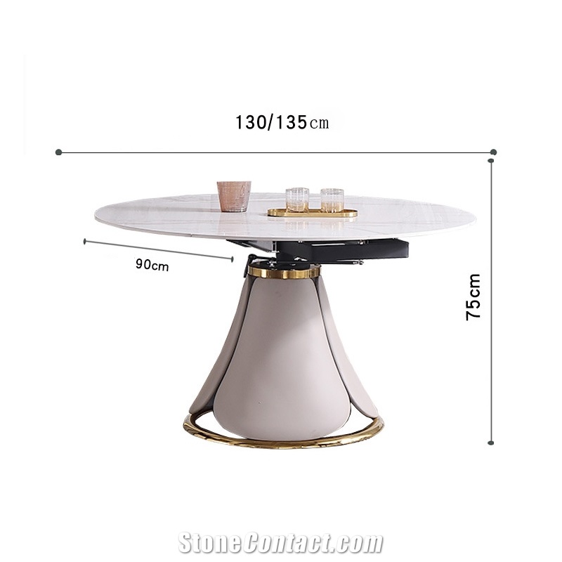 Sintered Stone Top Round Dining Room Furniture Dining Table