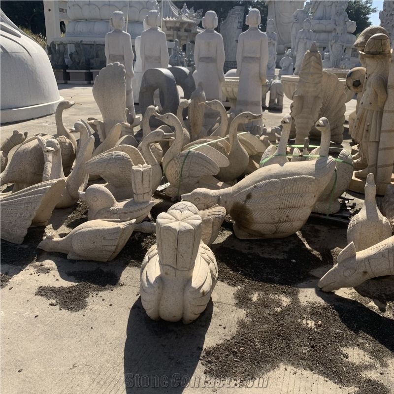 Art Handmade Natural Stone Animal Statue For Garden Decor