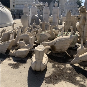 Art Handmade Natural Stone Animal Statue For Garden Decor