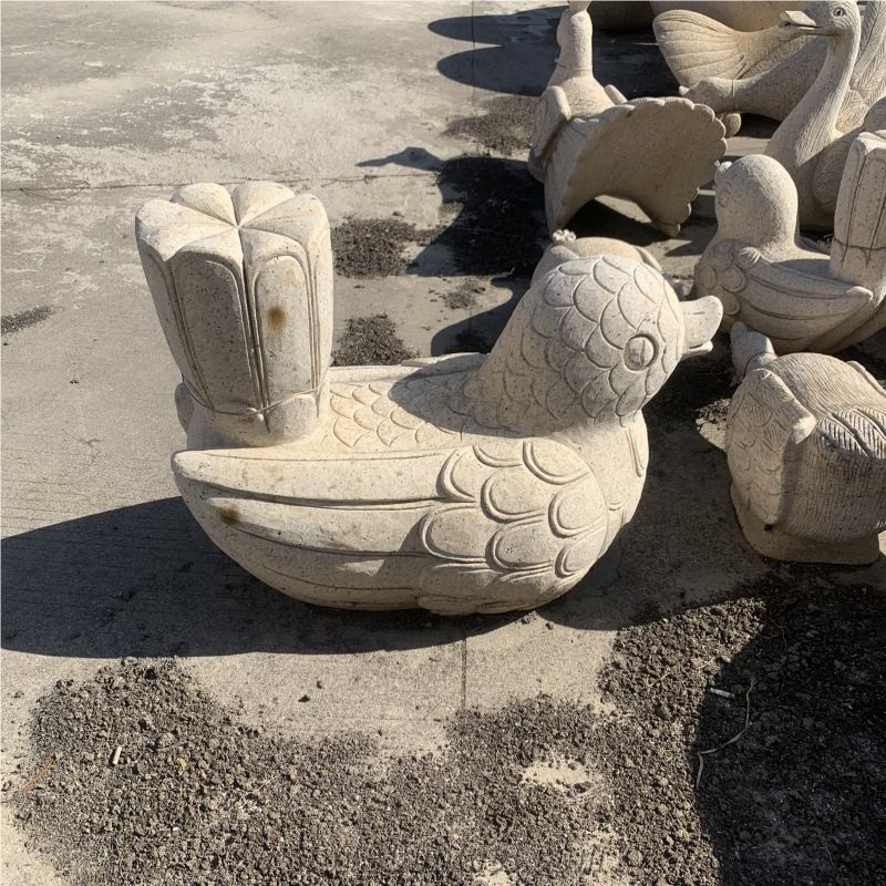 Art Handmade Natural Stone Animal Statue For Garden Decor