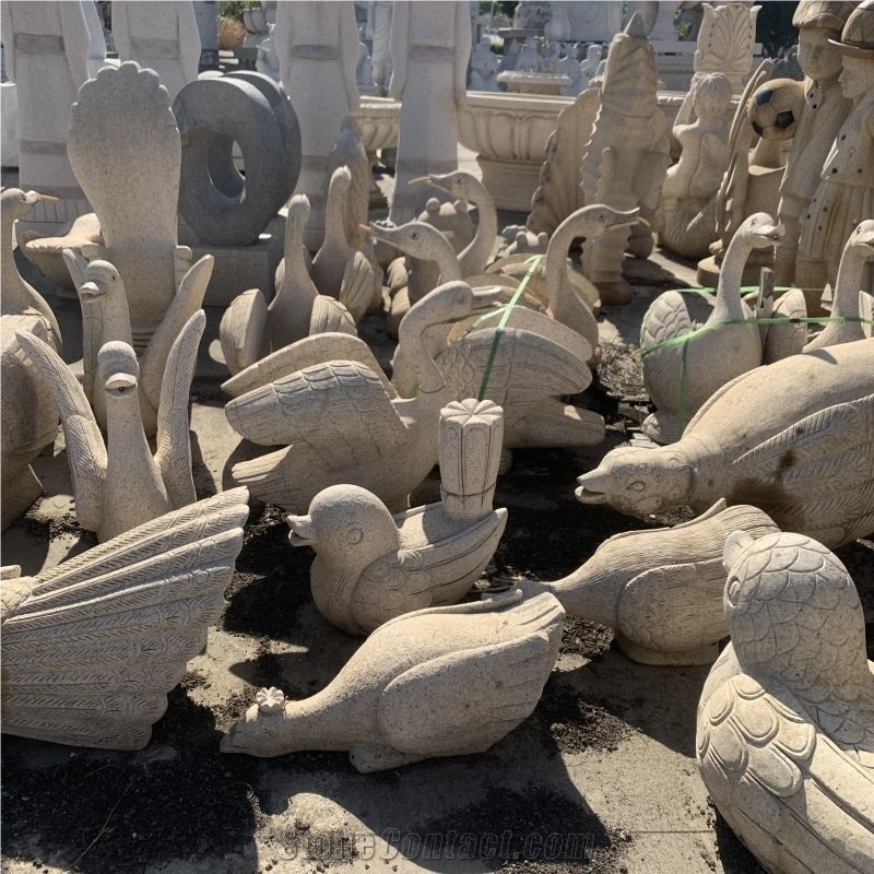Art Handmade Natural Stone Animal Statue For Garden Decor
