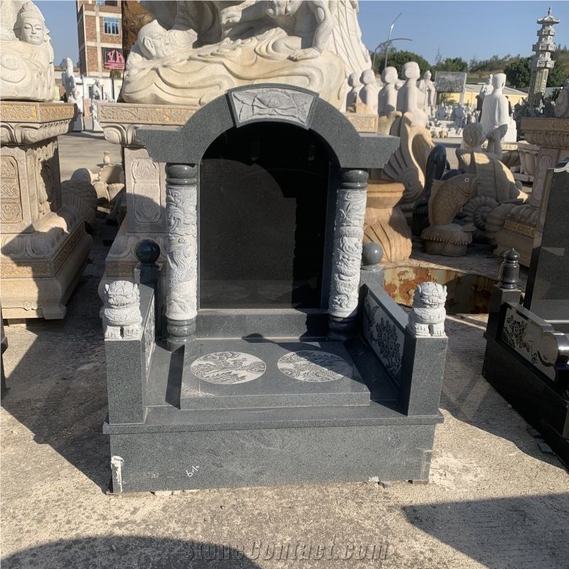 China Headstone Black Granite Gravestone Cemetery Tombstones