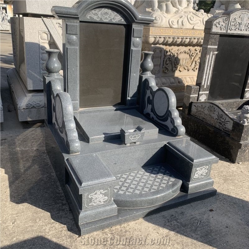 Custom Made G654 Granite Asian Gravestone, Japanese Headstone