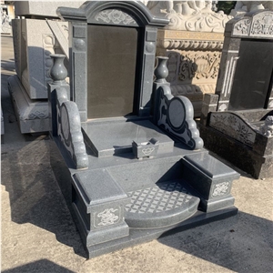 Custom Made G654 Granite Asian Gravestone, Japanese Headstone