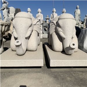 Custom Natural Stone Animal Statue Elephant Sculpture