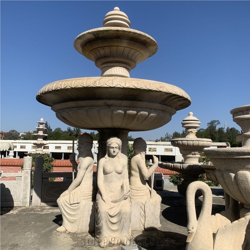 Custom Stone Fountain Villa European Style Water Landscape