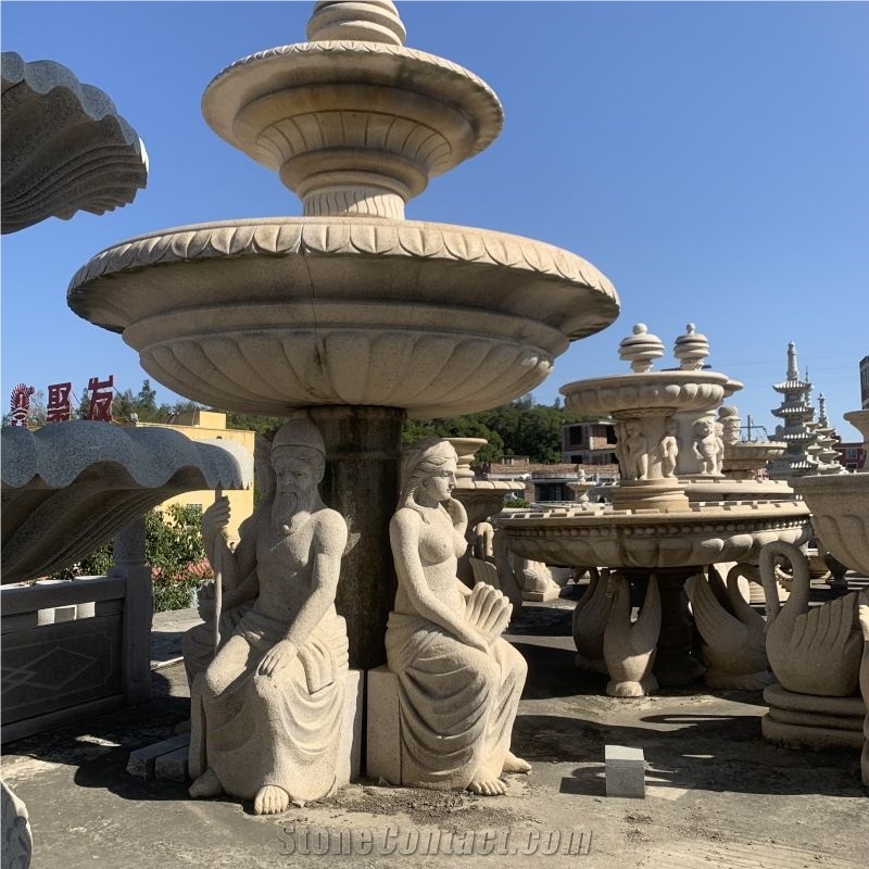 Custom Stone Fountain Villa European Style Water Landscape