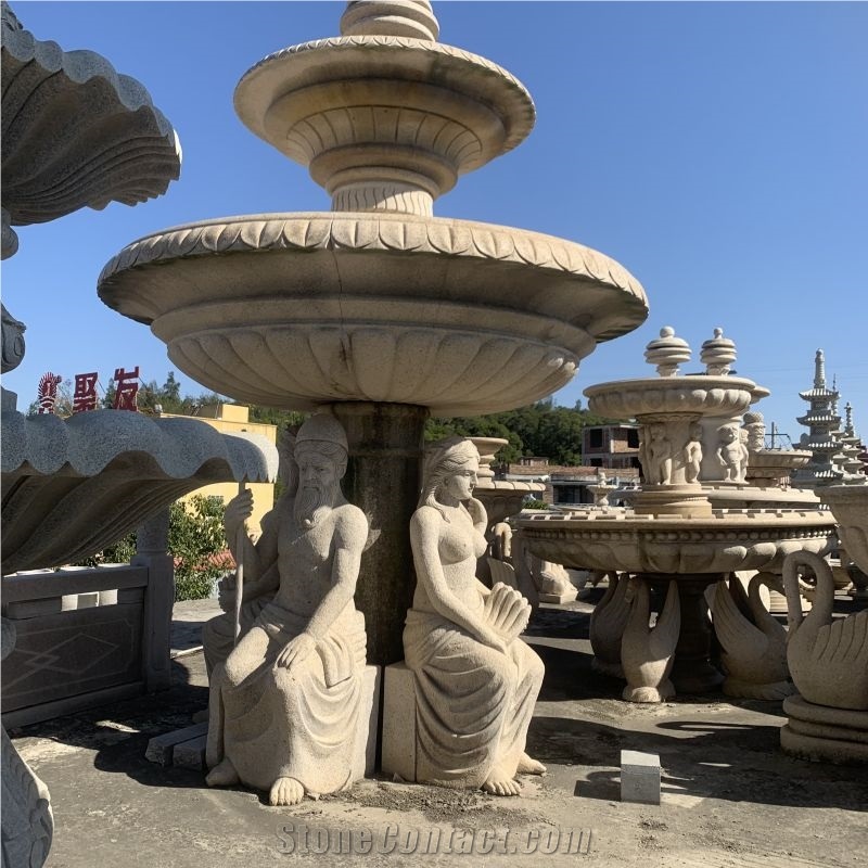 Custom Stone Fountain Villa European Style Water Landscape